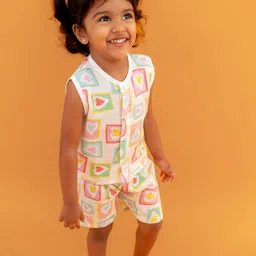 A Toddler Thing Kids Box Of Love Muslin Jhabla and Shorts Clothing Set-image-83