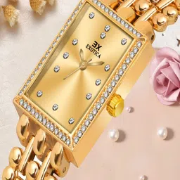 Exotica Fashion Women Brass Embellished Dial & Stainless Steel Embellished Straps Digital Watch-picture-30