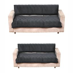 Fashion Throw Grey Velvet 4 Piece Sofa Cover-image-73
