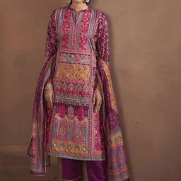 Anouk Ethnic Motifs Printed Thread Work Kurta With Trousers And Dupatta image 4