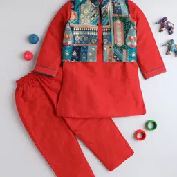 BAESD Boys Ethnic Motifs Regular Kurta with Pyjamas-picture-36