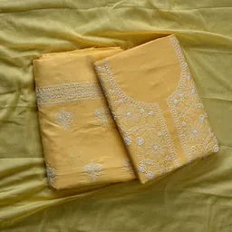 Seva Chikan Ethnic Motifs Embroidered Lucknowi Chikankari Unstitched Dress Material-image-87