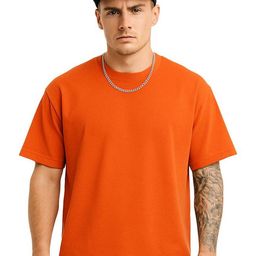 SONIBROS Men Solid Round Neck Oversized T-shirt-image-46