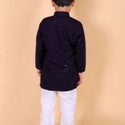 MoMaa Boys Embroidered Regular Sequinned Kurta with Pyjamas image 2