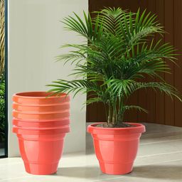 Kuber Industries Set Of 6 Red & Green Planter With Pot image 1