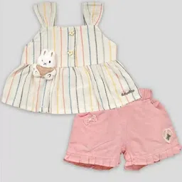 Babys Day Girls Striped Top with Shorts-image-14