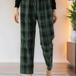 Kryptic Pack Of 2 Checked Pure Cotton Mid-Rise Lounge Pants-picture-10