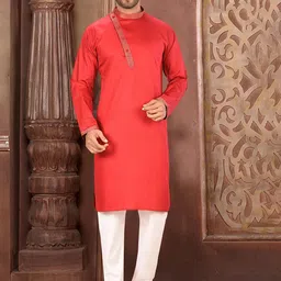 RANAK Men Regular Pure Cotton Kurta with Pyjamas-picture-56