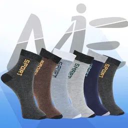 MJE 6-Pcs Patterned Anti-Bacterial Cotton Ankle Length Socks-picture-55
