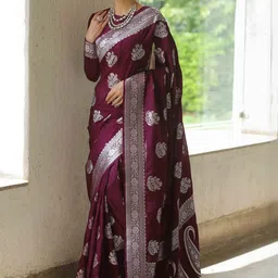RASVRITI Art Silk Saree With Blouse Piece-picture-34