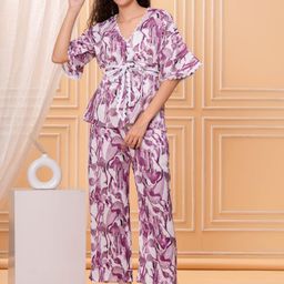 Jyoti Women Purple Polyester Clothing Set-image-46