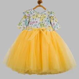 Toy Balloon Girl Floral Print Flared Sleeve Fit & Flare Dress-38