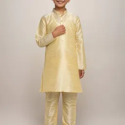DEVOILER Boys Abstract Woven Design Mandarin Collar Straight Kurta-picture-26