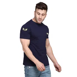 BEYOU FASHION Round Neck Short Sleeves Applique Slim Fit T-shirt-image-70