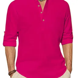 Edin Men Pink Cotton Kurtas-picture-11