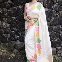S.K.C Woven Design Saree With Blouse-27