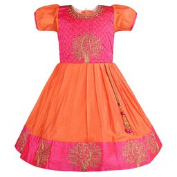 Wish Karo Embroidered Puff Sleeve Fit & Flare Dress-image-61