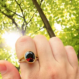 GenZcomplex Red Brass Garnet Finger Ring-image-48