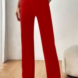 BAESD Women Colourblocked Relaxed Straight Leg High-Rise Non Iron Trousers-image-91