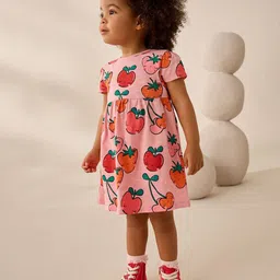 Xsole Girls Graphic Print Fit & Flare Dress-picture-18