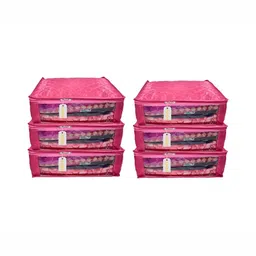 Ajabh Pink Set of 6 Regular Drawer Organiser Organisers image 1