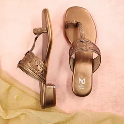 THE MADRAS TRUNK Women Embellished Block Sandals-image-76