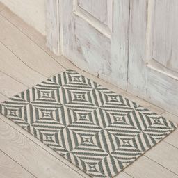 Ariana Blue & White Cotton Printed Anti-Skid Doormats-picture-1