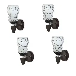 1ST TIME Pack of 4 Black & White Glass Cylinder Shaped Wall Lamp-picture-47