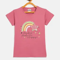 Fort Divine girls Rainbow printed top BRICK-image-96