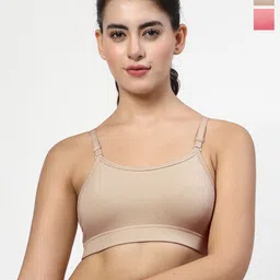LILY Pack of 2 Seamless Non Padded Sports Bra With Broad Belt and Detachable Strap-picture-18