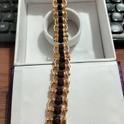 Divine souvenirs Unisex Gold-Plated Artificial Beaded Link Bracelet-image-71