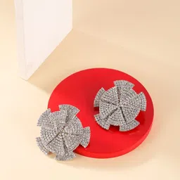 KPOP Silver-Plated Contemporary Rhinestone Drop Earrings-image-81
