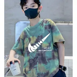 Xsole Boys Abstract Printed Round Neck Cotton Oversized T-shirt-picture-0