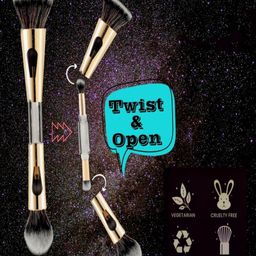 MEPOINT 4 in 1 Multifunctional Makeup Brush Set - Gold image 4