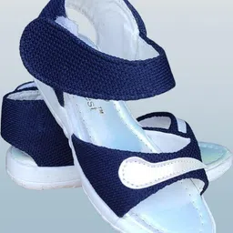NEW LATEST Blue And White Velcro Flat Sandals-image-67