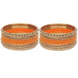 ZULKA Set Of 20 Metal With Silk Thread and Zircon Gemstone Worked Traditional Bangles-picture-37