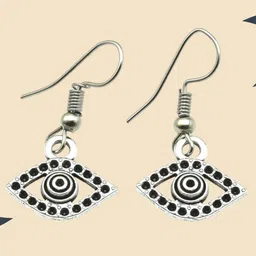 HIGH TRENDZ Girls German Silver-Plated Oxidised Contemporary Drop Earrings-53