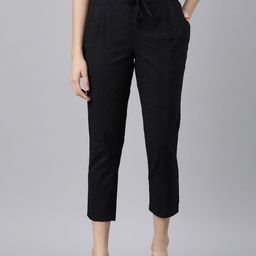 Souchii Women Tailored Tapered Fit High-Rise Easy Wash Trousers-image-40