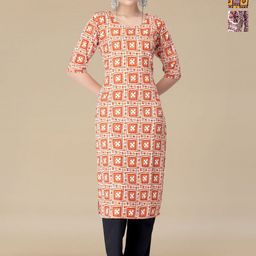 HERE&NOW Selection Of 3 Ethnic Motifs Printed Round Neck Straight Kurta-image-16