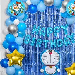 Special You 55-Pcs Blue Balloon Doremon Theme Happy Birthday Dcor-image-23