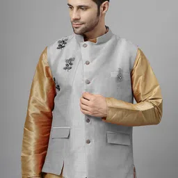 Utsav Fashion Embroidered Asymmetric Nehru Jacket-picture-56