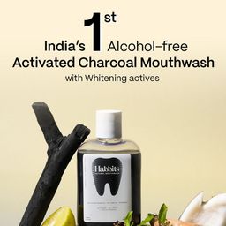 HABBITS Set Of 2 Natural Mouthwash With Charcoal - 250ml Each image 3