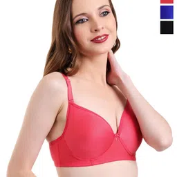 INGRID Pack Of 3 Medium Coverage Heavily Padded Cotton T-shirt Bra-picture-6