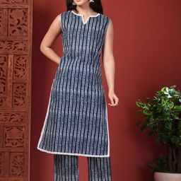 anouk rustic Women Chevron Striped Kurta with Palazzos-picture-17
