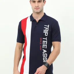 Triptee Typography Printed Polo Collar Pure Cotton T-shirt-picture-45