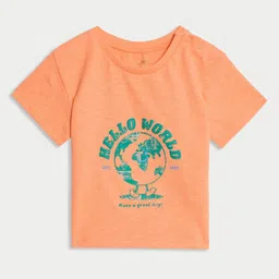 Marks & Spencer Girls Typography Printed Round Neck Pure Cotton T-shirt-40
