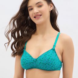 Clovia Floral Printed Full Coverage Lightly Padded Non-Wired Regular T-shirt Bra-9