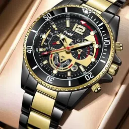 Poshi Men Round Dial Stainless Steel Straps Analogue Watch-image-22