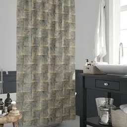 ArtzFolio Grey & Brown Printed Waterproof Shower Curtain-17