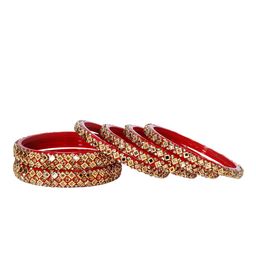Unique dream Set Of 8 Stone Studded & Beaded Glass Bangles-image-13